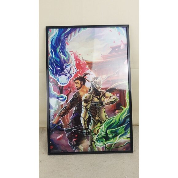 Genji Hanzo art video game Overwatch framed poster 11x17 - Picture 2 of 5